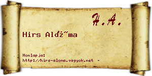 Hirs Alóma névjegykártya